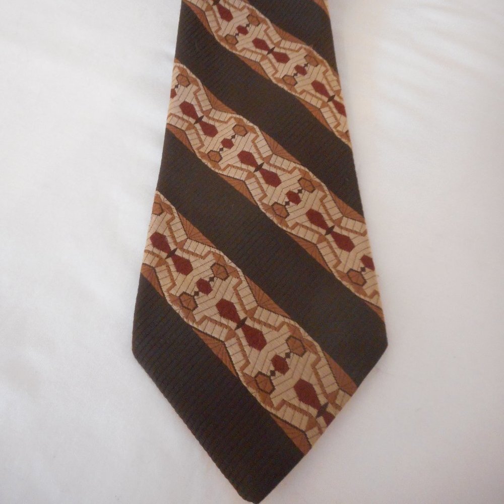 Vintage Wembley Geometric Retro Browns Men's tie